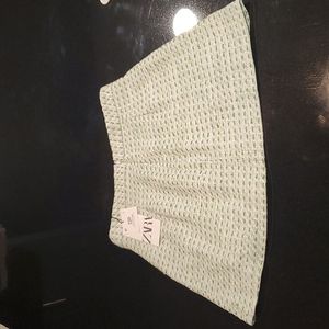 NWT Zara Pleated Plaid Skirt